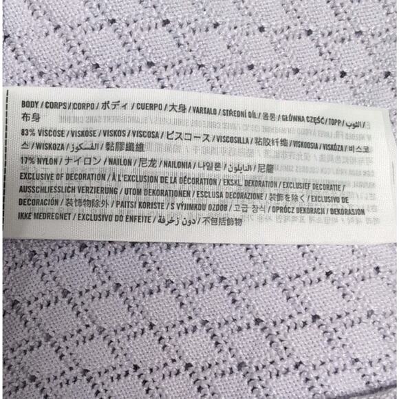 Abercrombie & Fitch Pointelle Square Neck Thong Bodysuit Women's XL Lavender NEW - Picture 13 of 15